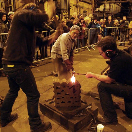 Roy Abbott demonstrating traditional blacksmithing.